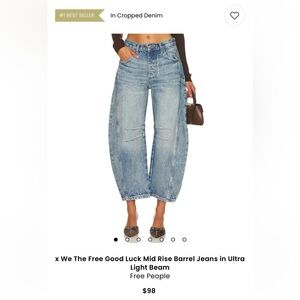 WE THE FREE Good Luck Barrel Jeans 27 pristine condition